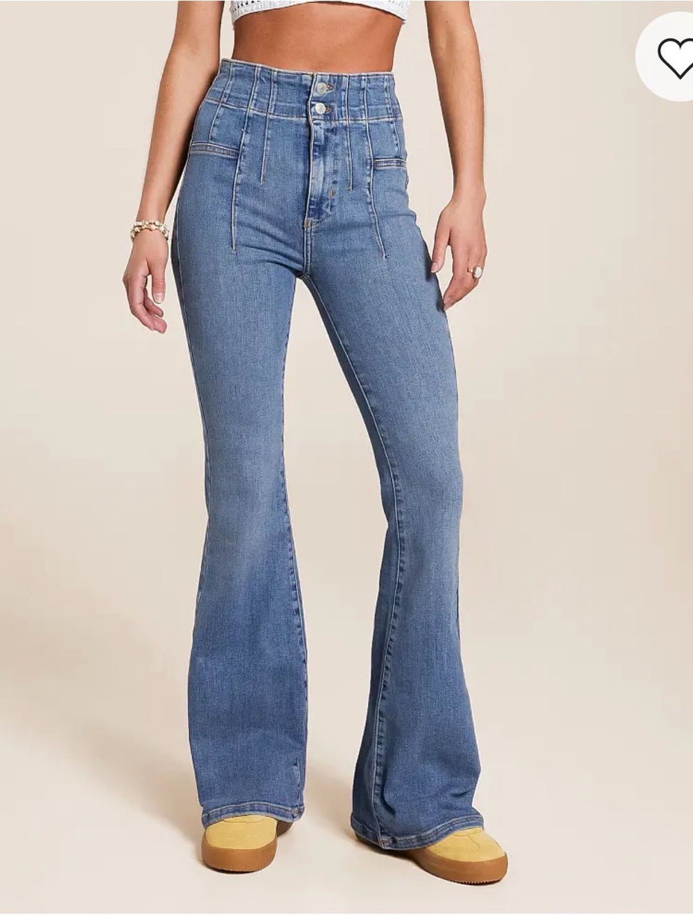 We The Free High-Rise Flare Jeans in Light Blue Denim